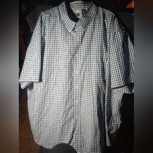 Izod Blue and White Casual Button Down Shirt